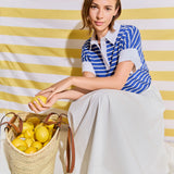 Classic Striped Polo Sweatshirt