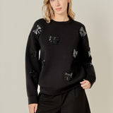 Pearl Bow Scuba Sweatshirt