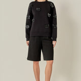 Pearl Bow Scuba Sweatshirt
