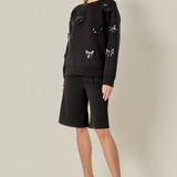 Pearl Bow Scuba Sweatshirt