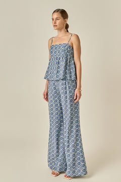 Printed High-Waisted Pants