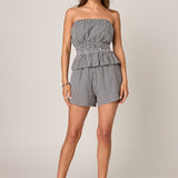 Gingham Smocked Waist Shorts