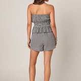 Gingham Smocked Waist Shorts
