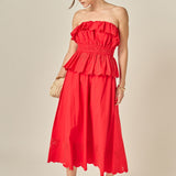 Sweet Scallop Strapless Top