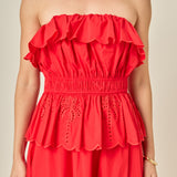 Sweet Scallop Strapless Top
