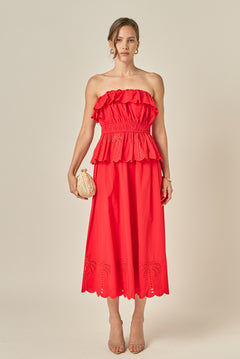 Sweet Scallop Strapless Top