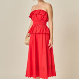 Sweet Scallop Strapless Top