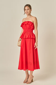 Sweet Scallop Midi Skirt