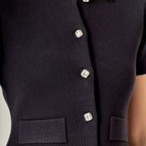 Gem Button Knit Top