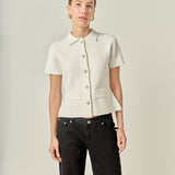 Gem Button Knit Top