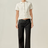 Gem Button Knit Top