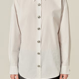 Crystal Button Oversized Shirt