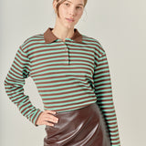 Stripe Collar Sweatshirt