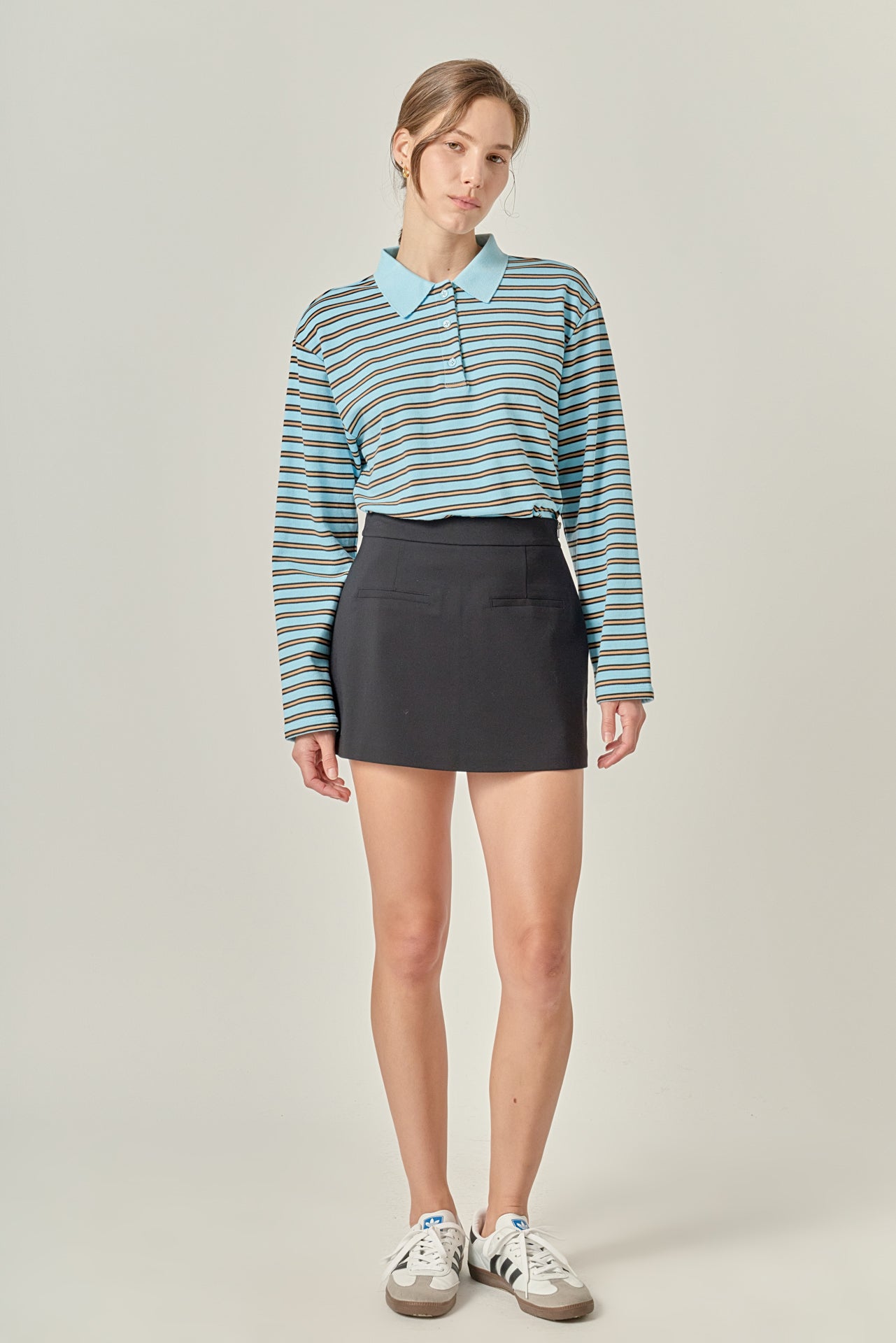 Stripe Collar Sweatshirt