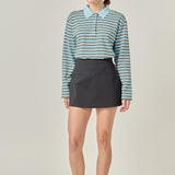 Stripe Collar Sweatshirt