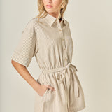 Stripe Oxford Fabric Romper