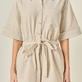 Stripe Oxford Fabric Romper