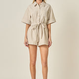 Stripe Oxford Fabric Romper