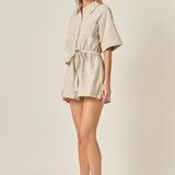 Stripe Oxford Fabric Romper