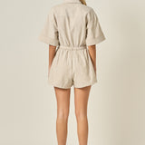 Stripe Oxford Fabric Romper