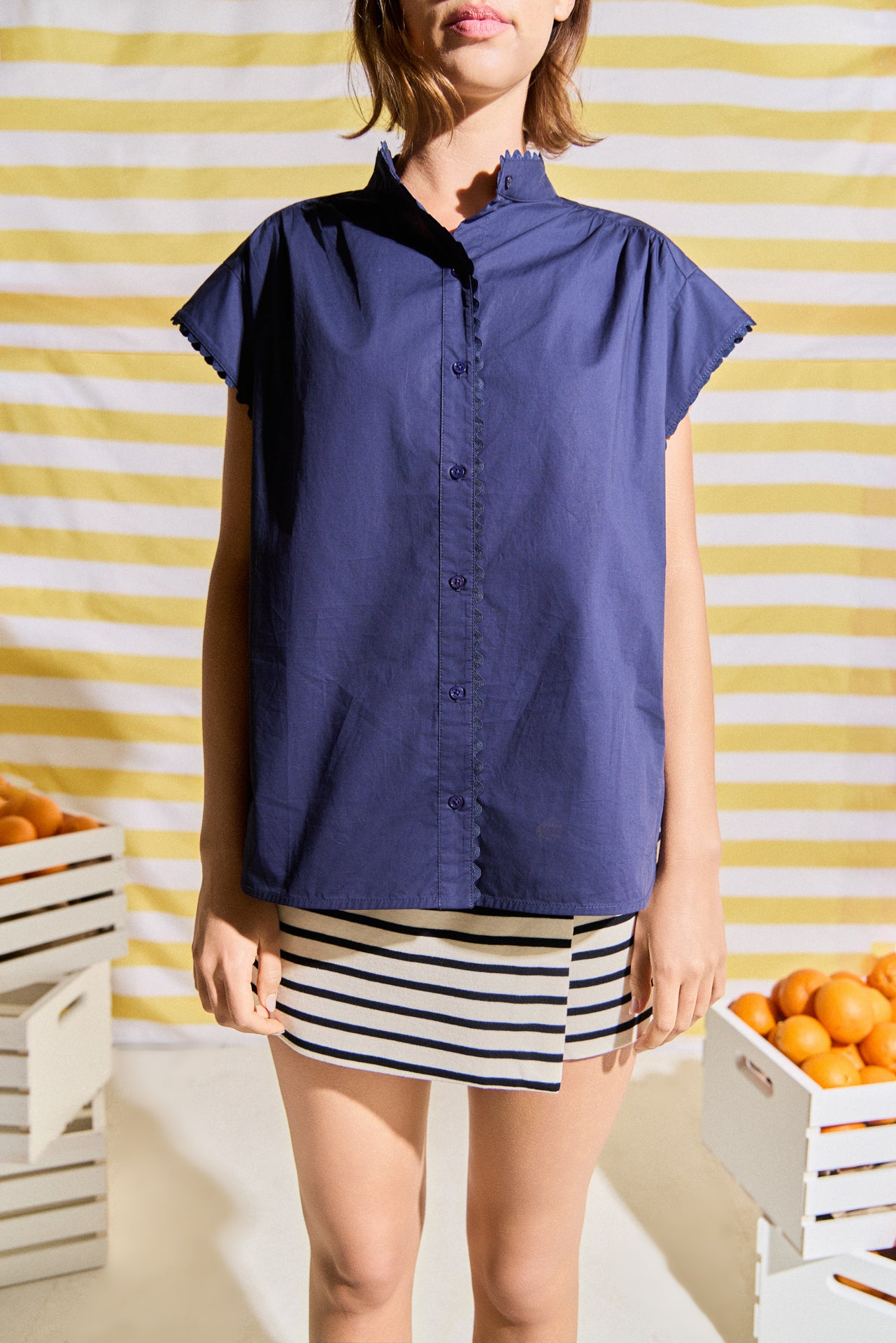 Scallop Trim Ric Rac Short Sleeve Shirt – English Factory