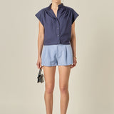 Scallop Trim Ric Rac Short Sleeve Shirt