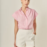 Scallop Trim Ric Rac Short Sleeve Shirt