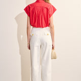 Scallop Trim Ric Rac Short Sleeve Shirt