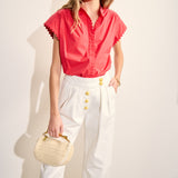 Scallop Trim Ric Rac Short Sleeve Shirt