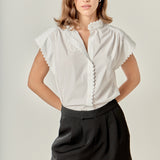 Scallop Trim Ric Rac Short Sleeve Shirt
