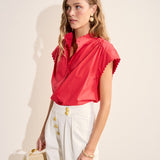 Scallop Trim Ric Rac Short Sleeve Shirt