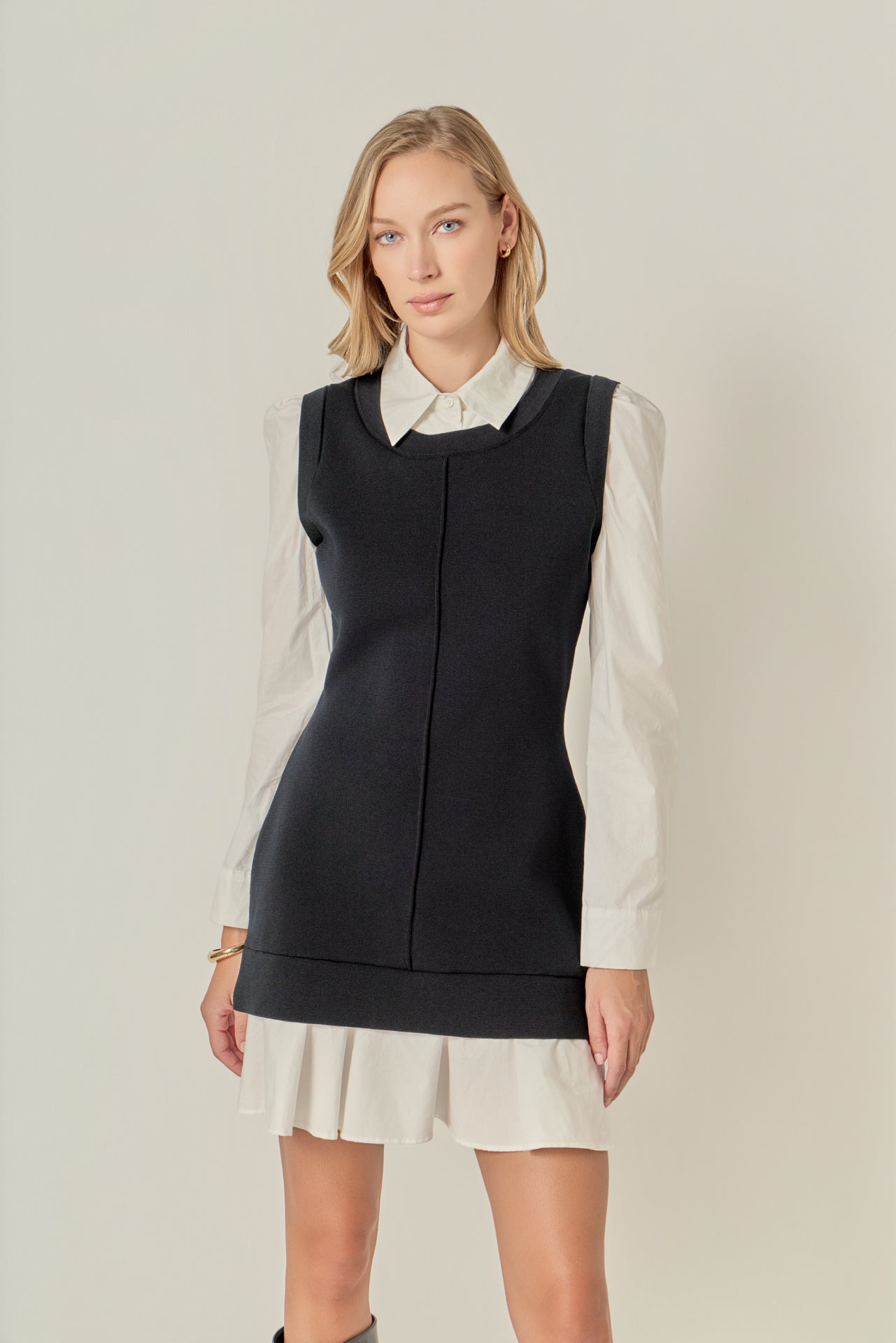 english factory mixed media mini dress English Factory