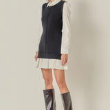 Shirt Mixed Media Mini Dress