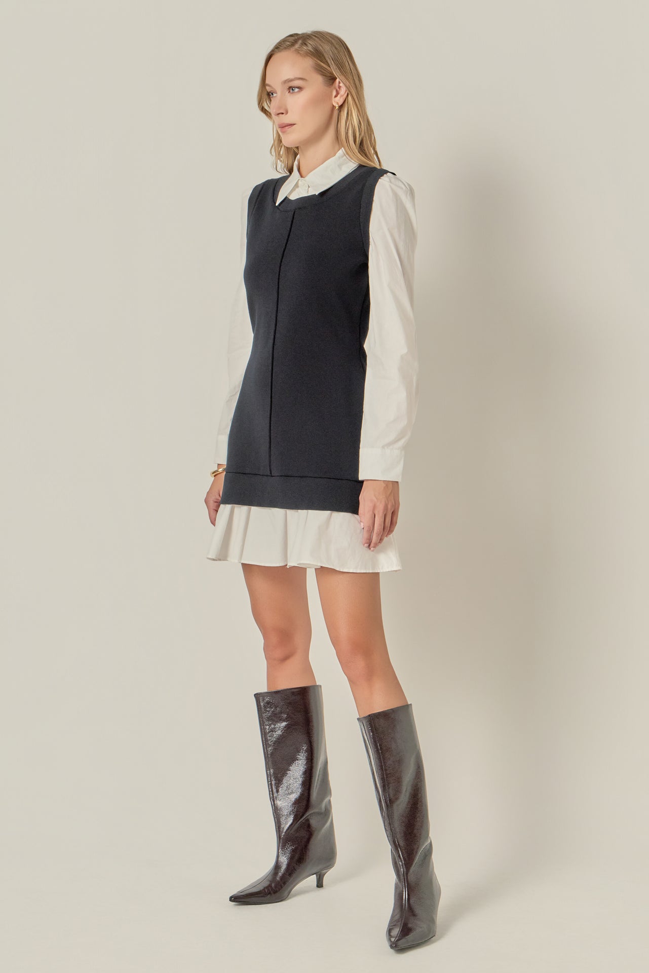 english factory mixed media mini dress English Factory