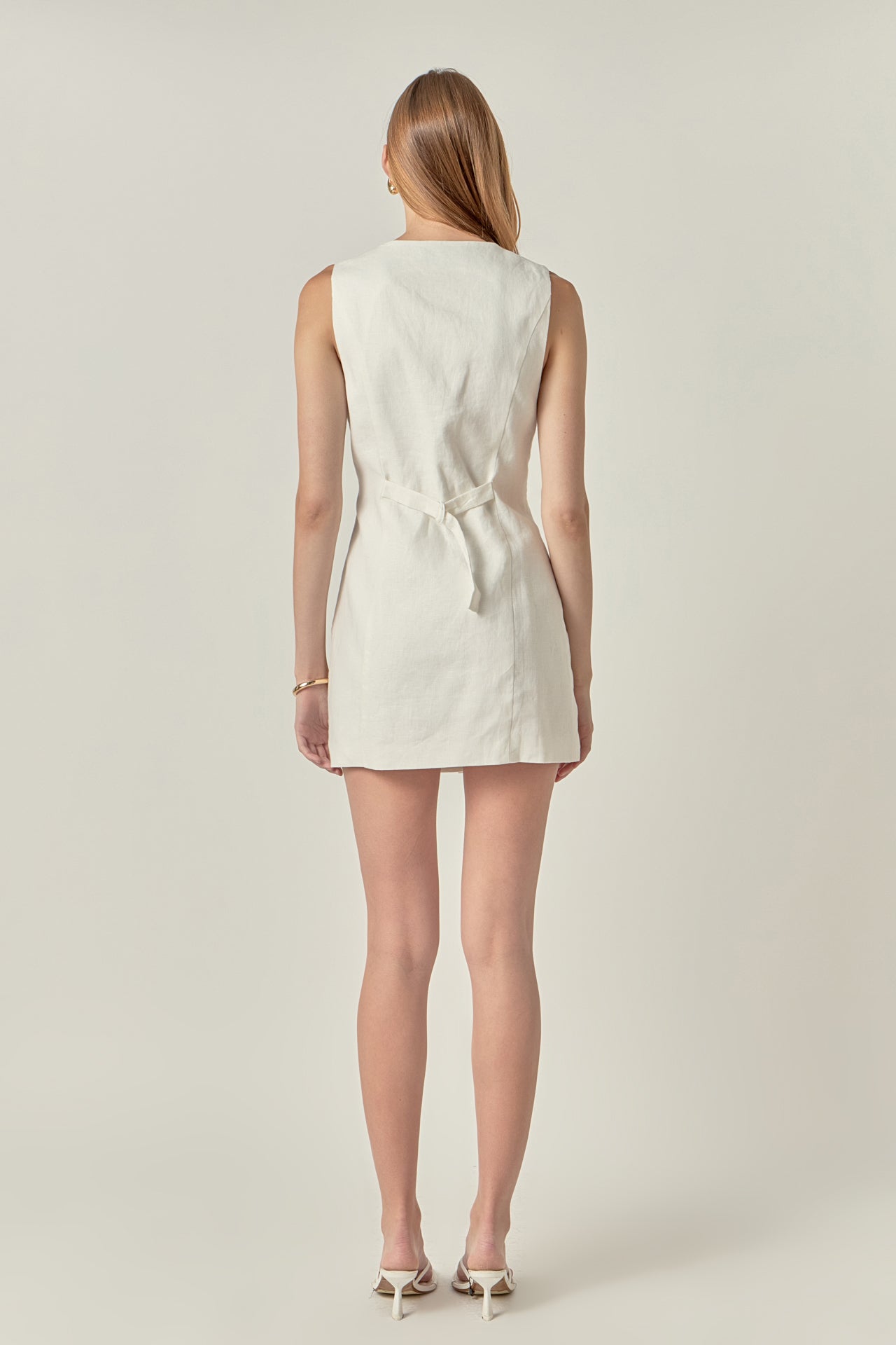 linen sleeveless mini dress & Other Stories | Linen Mini Dress | White