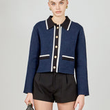 Contrast Placket Cardigan