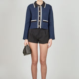 Contrast Placket Cardigan