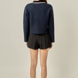 Contrast Placket Cardigan