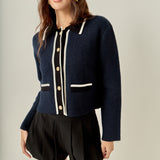 Contrast Placket Cardigan