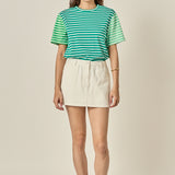 Stripe Color Block Short Sleeve Shirt