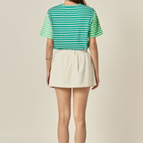 Stripe Color Block Short Sleeve Shirt