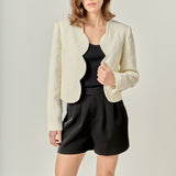 The Scallop-Edge Textured Blazer