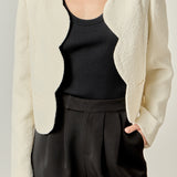 The Scallop-Edge Textured Blazer