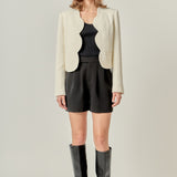 The Scallop-Edge Textured Blazer