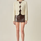 The Scallop-Edge Textured Blazer