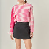 Stripe Colorblock Long Sleeve Tee