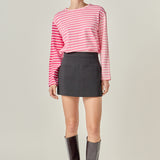 Stripe Colorblock Long Sleeve Tee