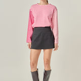 Stripe Colorblock Long Sleeve Tee
