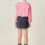 Stripe Colorblock Long Sleeve Tee