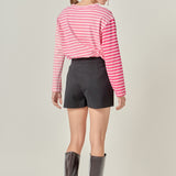 Stripe Colorblock Long Sleeve Tee